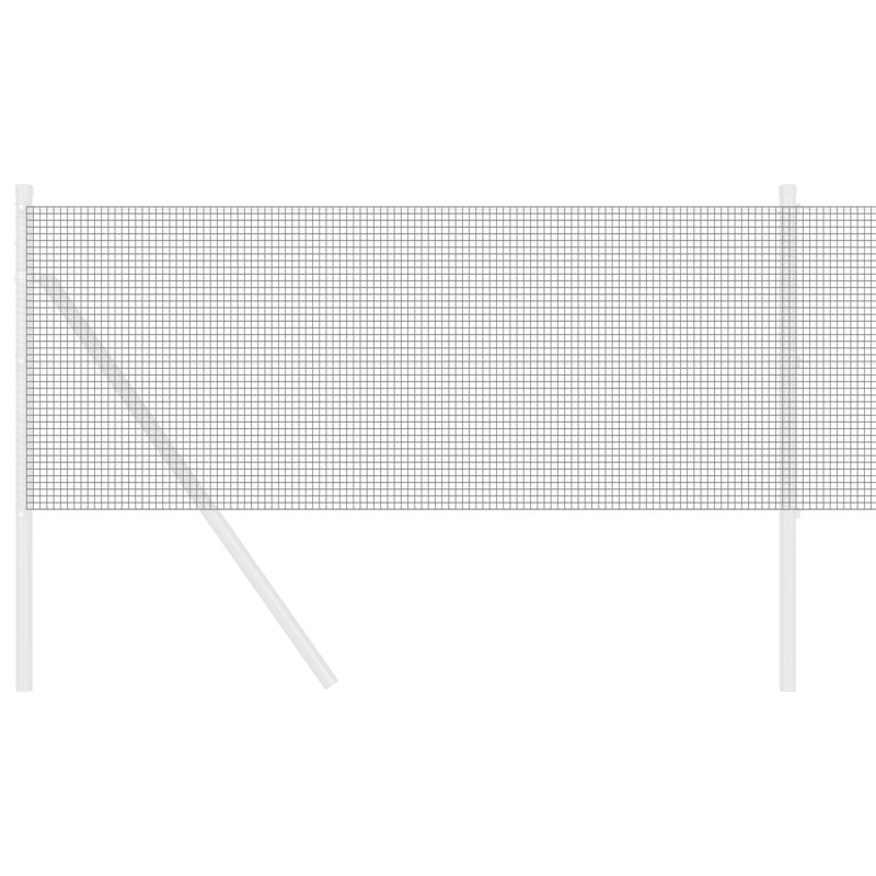 Welded Wire Fence Galvanised Steel, Grey, 60cm H x 1000cm W