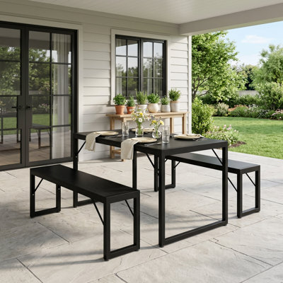 Ezzah Dining Set, Dining Table with Benches