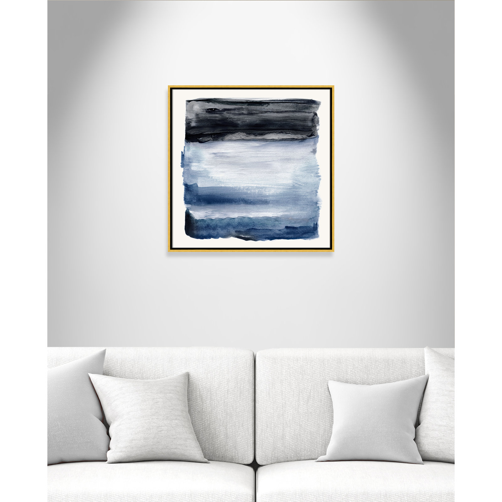 Navy Sky I Print by Nan, 25.5" H x 25.5" W, Gold