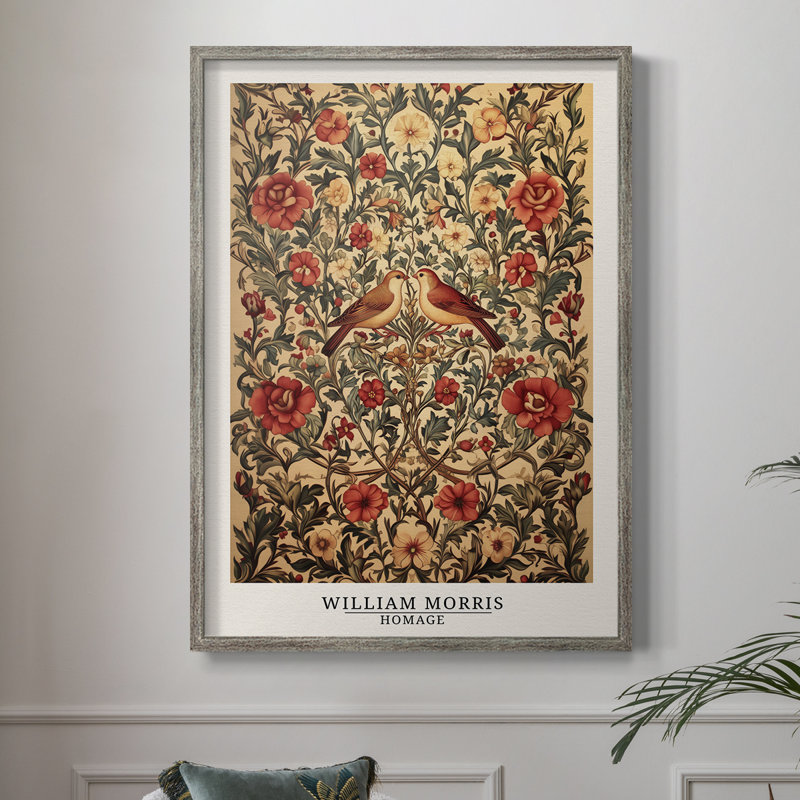 Imprimé encadré en bois massif de la série CCMW de William Morris, H 11 po x l 9 po