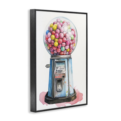 Retro Gumball Machine Framed Giclee, design by Ray Powers