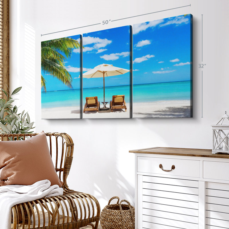 «Beach Deckchairs», 3 pièces, H 32 po x l 50 po