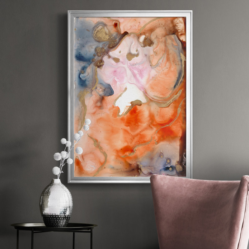 «Lighting The Way III», toile encadrée de qualité supérieure - prête à être accrochée, H 30,5 po x l 22,5 po x P 1 po, Argent