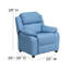 Deluxe Padded Contemporary Kids Recliner with Storage Arms-769426999