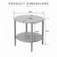 Table basse d'extérieur ronde moderne, table d'appoint de patio à 2 niveaux avec tablette en corde tissée à la main, structure en métal thermolaqué gris robuste, table basse pour le jardin, le balcon et le bord de la piscine