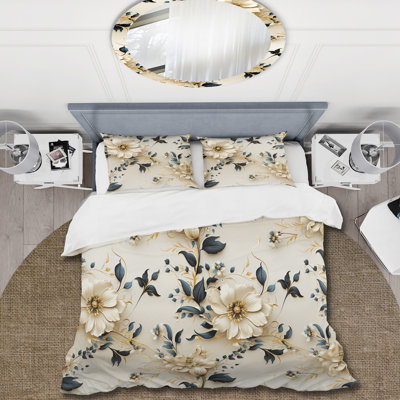 Boho Victorian Fusion Victorian Pattern XIII - Ensemble de housse de couette à motif floral