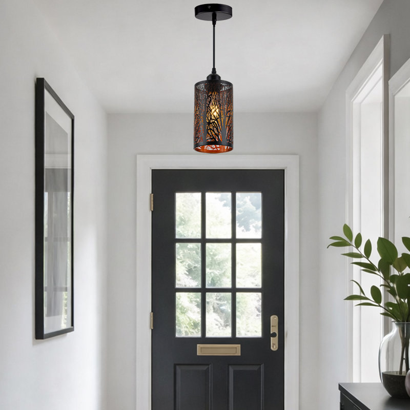 Mini luminaire suspendu industriel noir (D4,72 po)