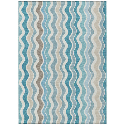 Machine Washable Indoor/Outdoor Skiljo ACN2342 Stripes Rug