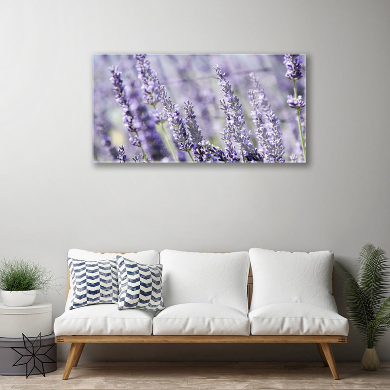 Glass Print Wall Art 100X50cm Image Printed On Glass Decorative Wall Picture Behind Toughened / Tempered Safety Real Glass For Kitchen & Living Room Theme: Flowers Floral