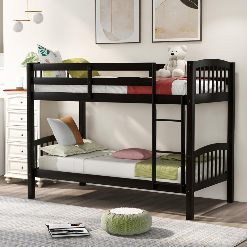 Sonia Solid Wood Standard Bunk Bed by Harriet Bee, Espresso