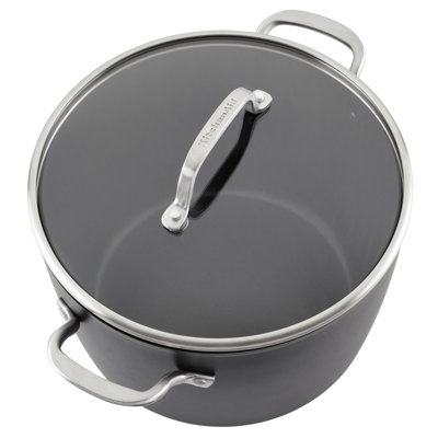 Marmite à induction anodisée avec couvercle KitchenAid, 8 pintes