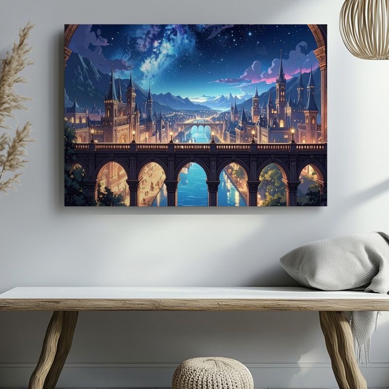 Art mural sur toile Twilight Fantasy City, H 30 po x l 30 po