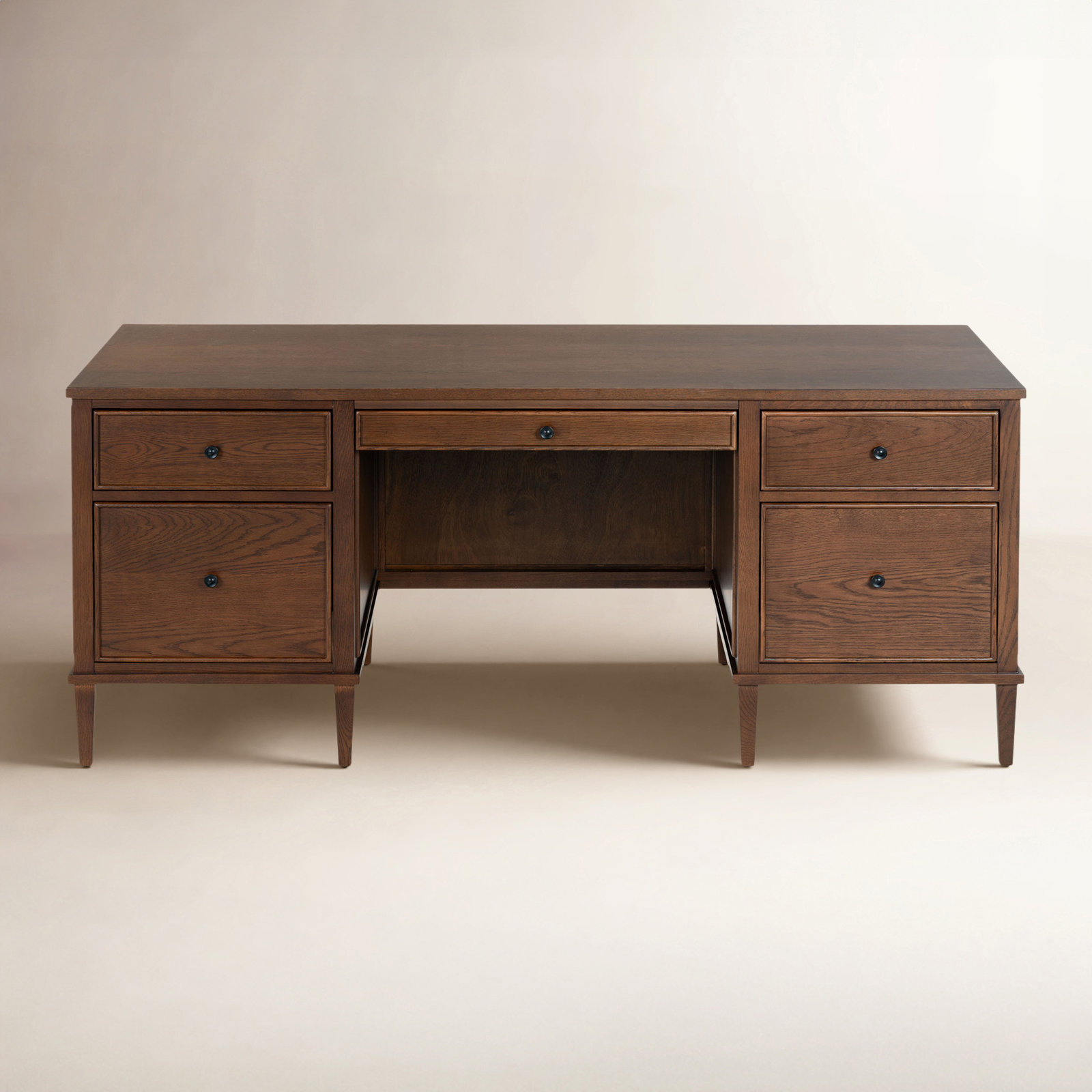 Nantwich 5 Drawer Wood Desk, Walnut