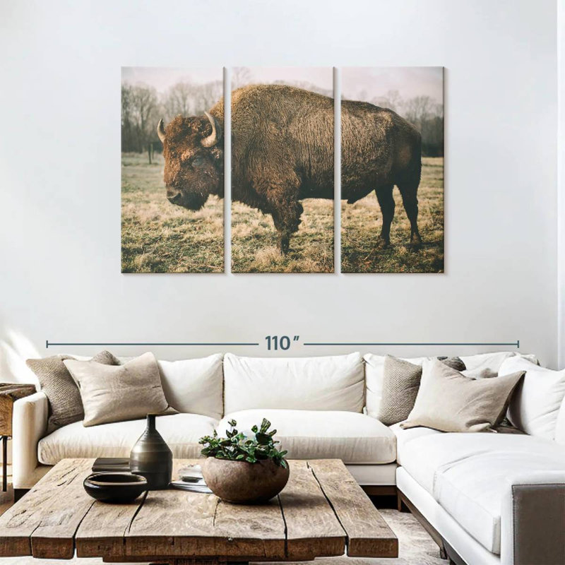 Brampt Solitary Bison IV, 48" H x 74" W