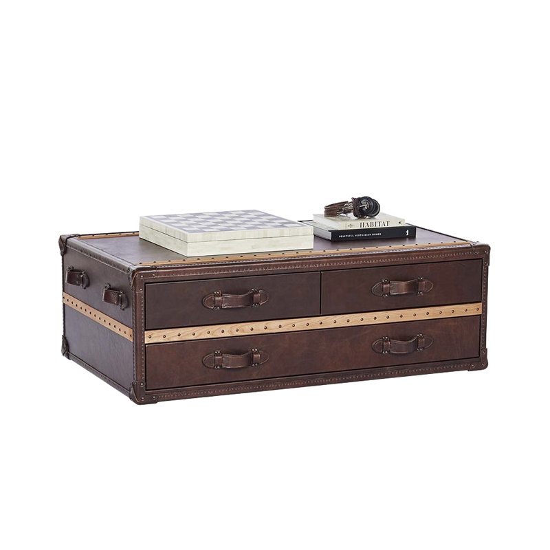 Table basse vintage avec rangement American Vintage