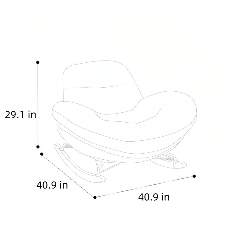 Modern Upholstered Rocking Chair, Orange