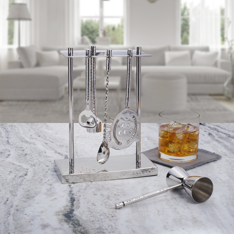 Hammered 6-Piece Bar Tool Set