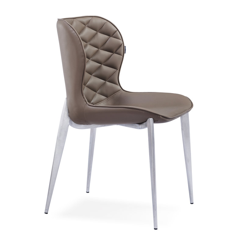 Chaise d'appoint rembourrée Stacia, Taupe, Acier inoxydable