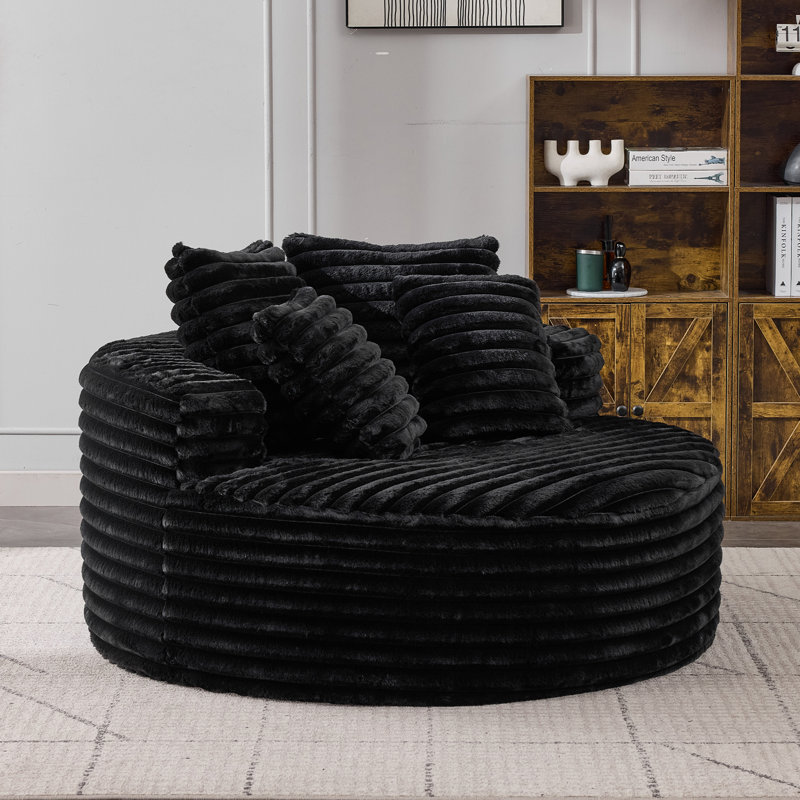 Upholstered Chaise Lounge, Black