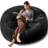 Bean Bag Chair, Memory Foam Filled, Large Beanbag Chairs For Adults And Teens, Soft Sofa With Removable Flannel Cover, Round Couch For Living Room Bedroom College Dorm-698306652-698306653