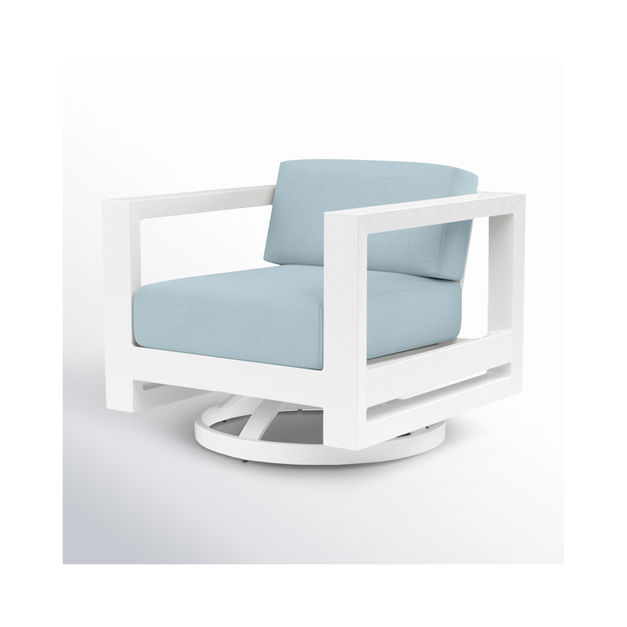 Camela Swivel Aluminum Outdoor Lounge Chair , Sunbrella® Cushions Included, Canvas Skyline Sunbrella®