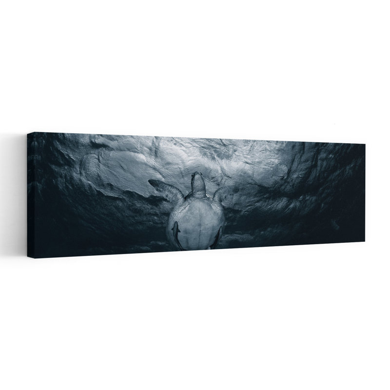 «Graceful Ocean Turtle» Peaceful Tranquil Contemporary, H 36 po x l 12 po