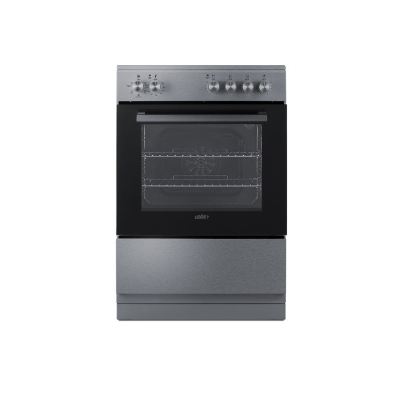 Summit Appliance 24" W Electric Smooth-Top Range, Black/Stainless Steel