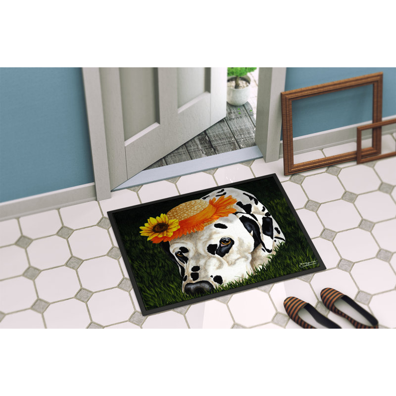 Tapis pour porte d’extérieur antidérapante my soleil spot dalmatien, Rectangle 1 pi 6 po x 2 pi 3 po