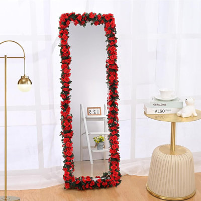 10 pièces x 8,2 pi guirlande de fleurs artificielles fleurs de vigne avec feuilles vertes suspendues fausses vignes pour la fête à la maison mariage anniversaire décoration murale arche de Noël, fleur blanche de printemps