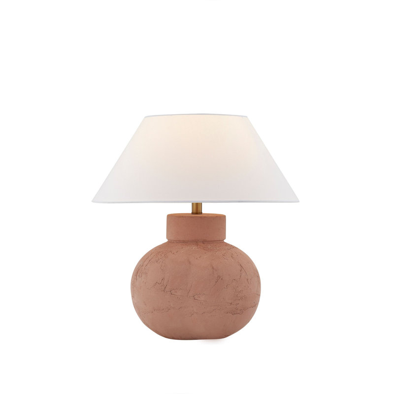 Lampe de table 22 "avec abat-jour en lin Scottsdale, rouille