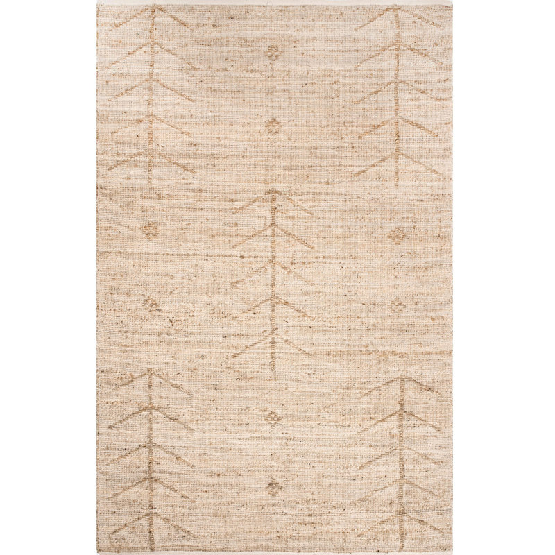  Amaranth Arrow Cotton/Jute Area Rug, Rectangle 4' x 6'