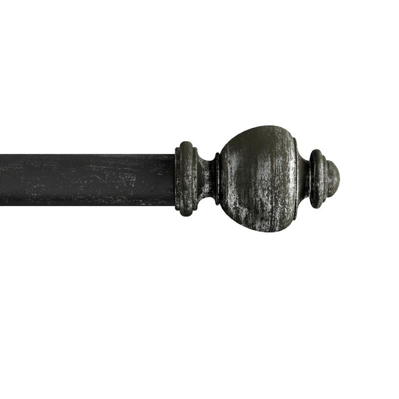 Tringle à rideaux 1 pouce Bowenfels, Noir, H 2,5 po x l 120 po x P 2,5 po