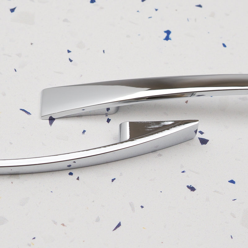 Polished Chrome Slim Bow Handles, 128mm