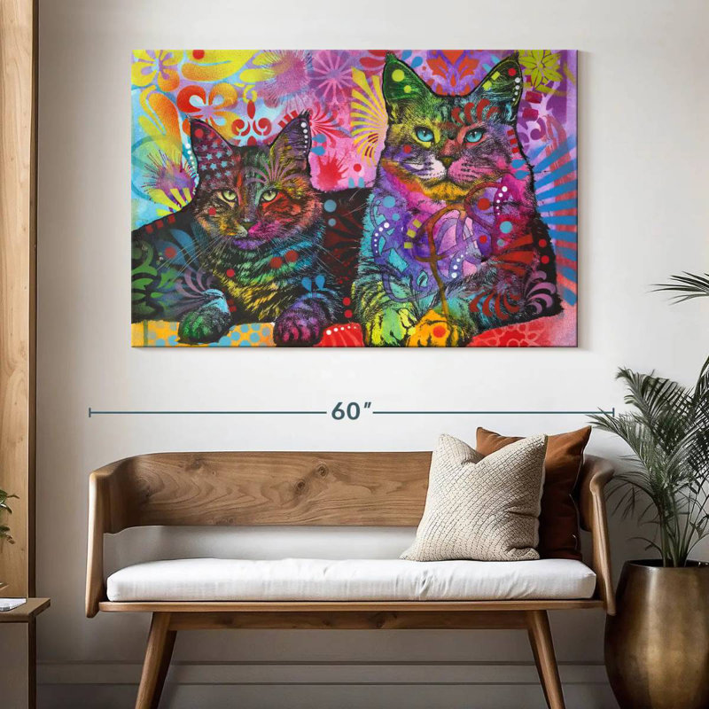 2 Cats, 34" H x 51" W