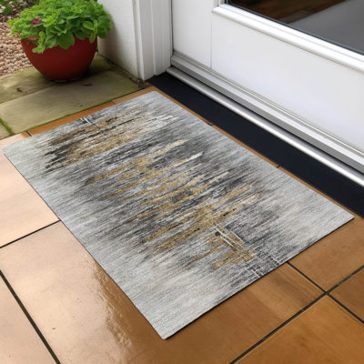 Tapis intérieur / extérieur en polyester tissé à la machine Yaresly