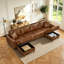 Canapé modulaire en cuir de polyuréthane modulaire avec rangement 120 pouces pour maison familiale-309162602