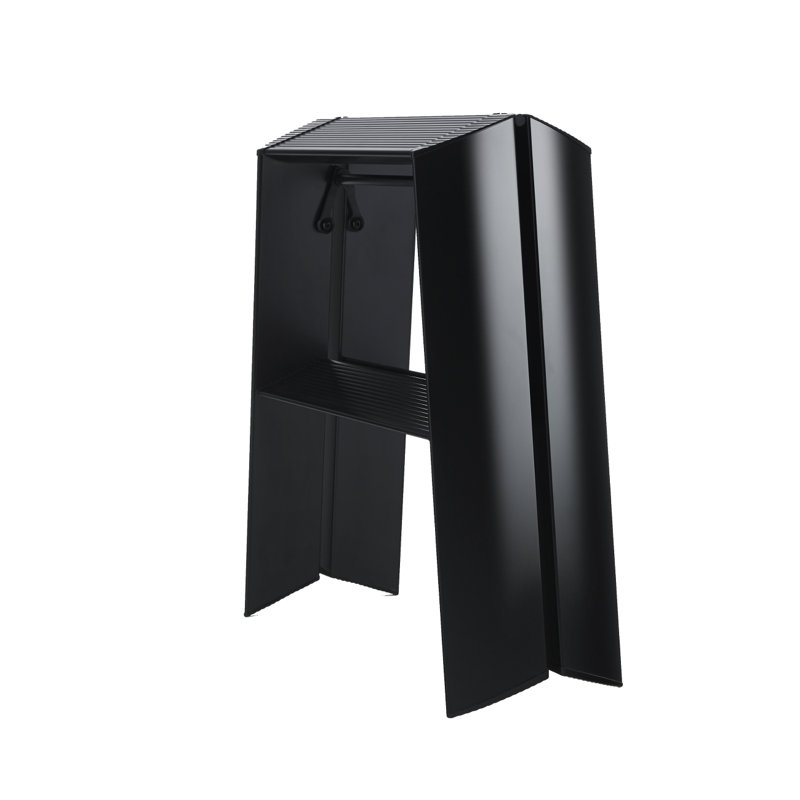 Marchepied pliant en aluminium à 2 marches lucano, certifié ANSI, Noir