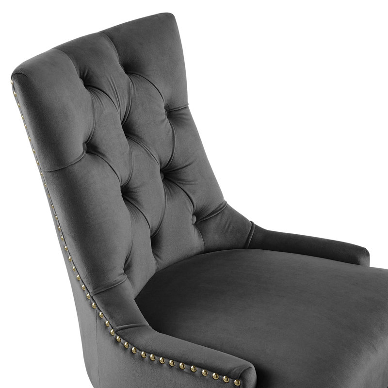 Chaise de bureau Regent, Gris, Doré