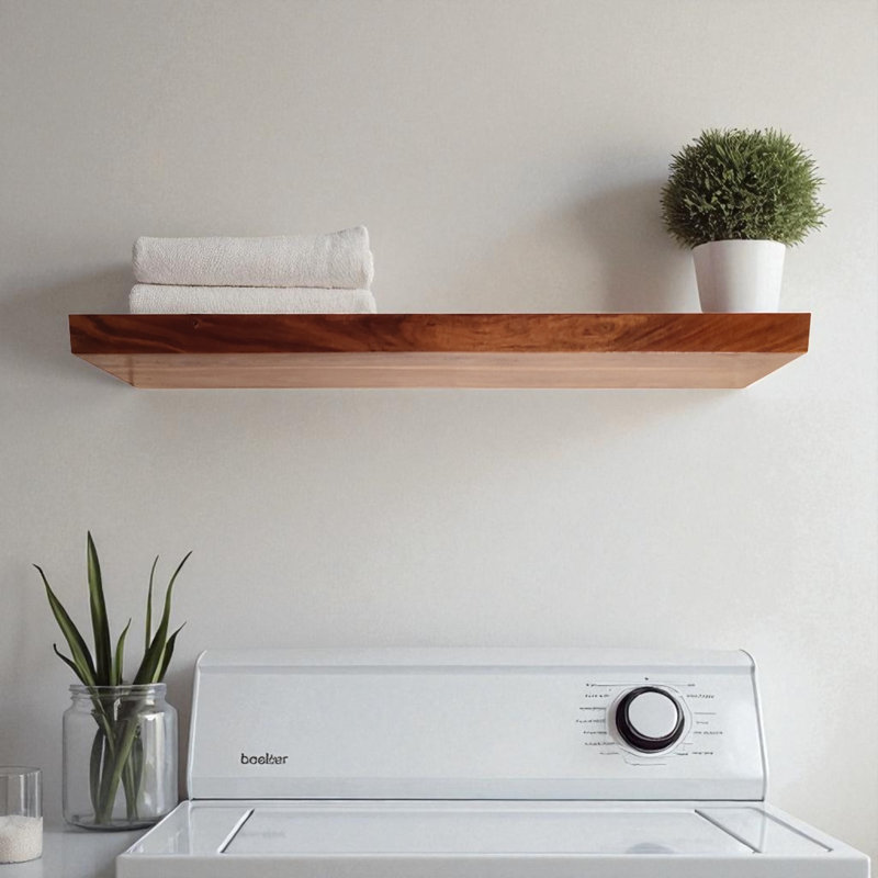 Fenderson Acacia Floating Shelf, 2" H x 24" W x 12" D