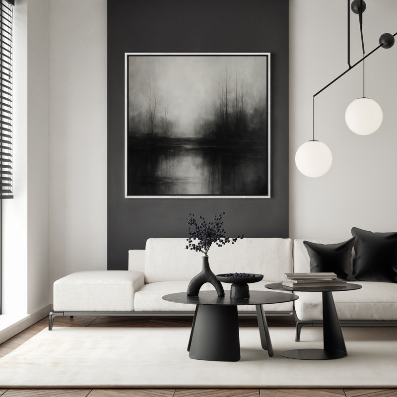 Art mural encadré abstrait rétro antique classique pour chambre à coucher, H 16 po x l 16 po, Blanc