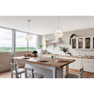 Bashaw 1-Light Dimmable Schoolhouse Pendant