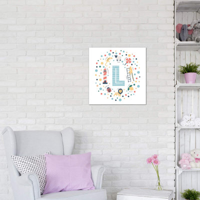 Illustrated Letter L Blue - Print