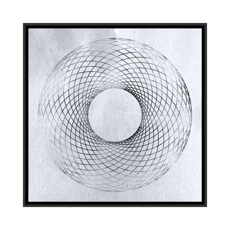 Modern Abstracts - SpiroGraph par 5by5collective - Estampe numérique sur toile tendue avec châssis, Toile avec cadre noir