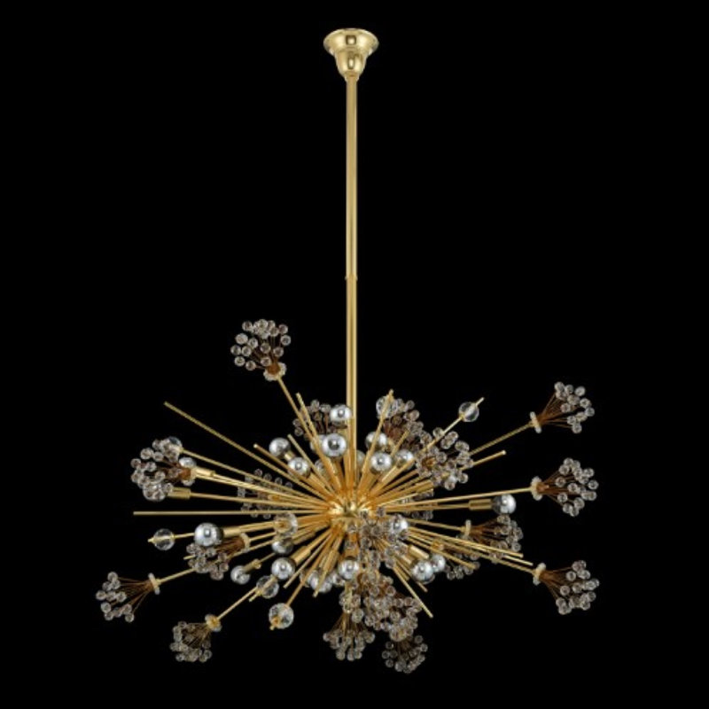 Gold Crystal Sphere Chandelier with Adjustable Height