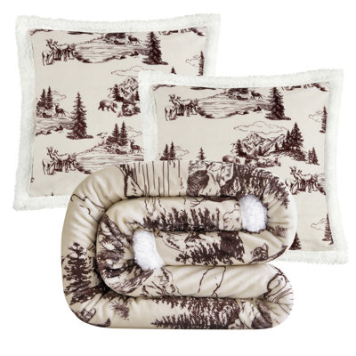Ensemble de 2 jetés Campfire Sherpa Western Southwestern Lodge