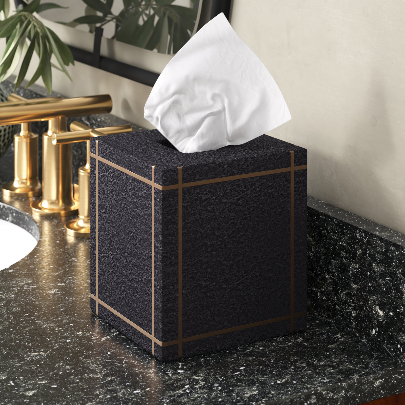 Perlita Marble Tissue Box Cover