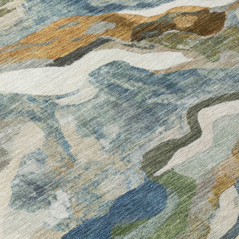 Machine Washable Indoor/Outdoor Oden ACN2162 Modern Rug, Tapis de couloir 2 pi 3 po x 7 pi 6 po
