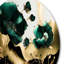 Or et vert coquelicot floral Euphoria II - coquelicots ronds, art mural en métal-88628468