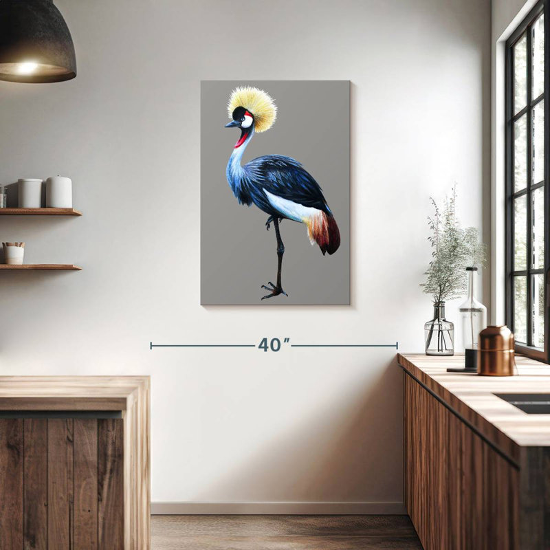 Brampt Crane With Grey Crown, 36" H x 24" W