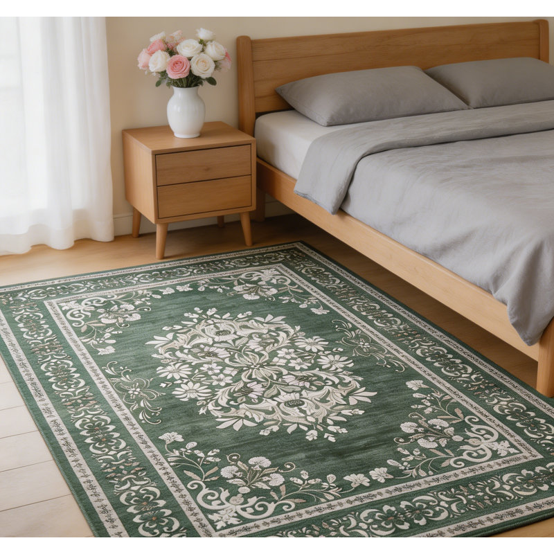 Area Rugs Living Room Washable Vintage Rug Neutral Non-Slip Soft Stain Resistant Indoor Carpet for Bedroom Nursery Dining Room
